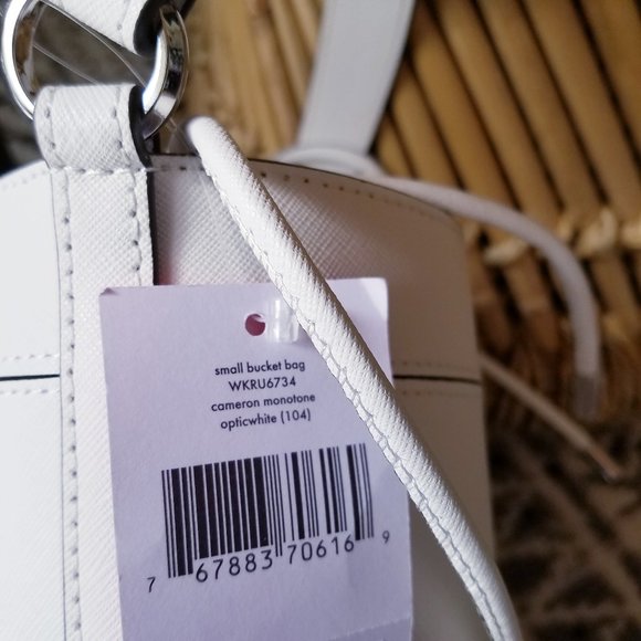 kate spade Bags Kate Spade Optic White Small Bucket Crossbody Bag